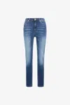 Roberto Cavalli Skinny Jeans With Rc In Dark Blue