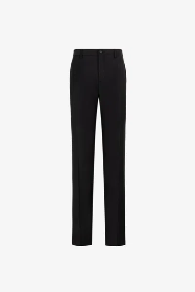 Roberto Cavalli Skinny Tailored Wool Trousers In Black