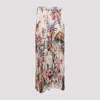 Roberto Cavalli Midi Skirt With Floral And Pheasant Print In Multi