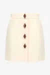Roberto Cavalli Skirt With Jewels Buttons In Ivory