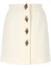 Roberto Cavalli Skirt With Jewels Buttons In Bianco 110602