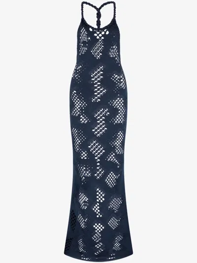 Roberto Cavalli Sleeveless Dress In Blu Navy