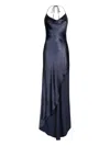 Roberto Cavalli Langes Kleid Mit Wasserfallausschnitt In Blue