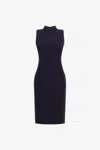 Roberto Cavalli Sleeveless Dress With Rc In Dark Blue