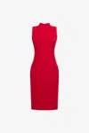 Roberto Cavalli Sleeveless Dress With Rc In Red