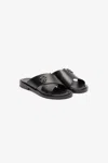 Roberto Cavalli Slides With Straps And Monogram Mirror Snake In Black