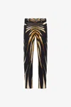 Roberto Cavalli Slim Fit Jeans With Ray Of Gold Print In Gold