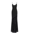 Roberto Cavalli Asymmetrical Hem Evening Dress With Crinkled Texture In Black