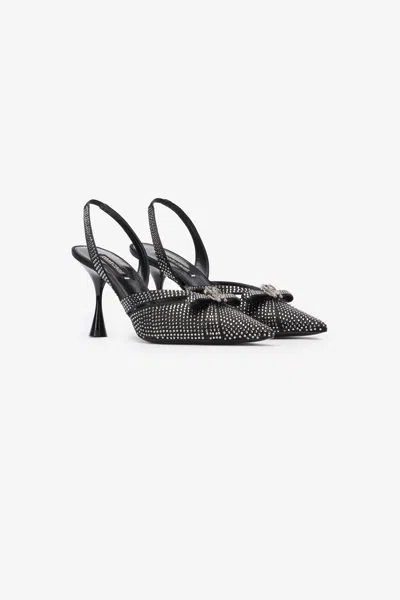 Roberto Cavalli Slingback With Rhinestones In Black