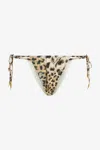 Roberto Cavalli Slip Bikini Jaguar Skin In Light Brown