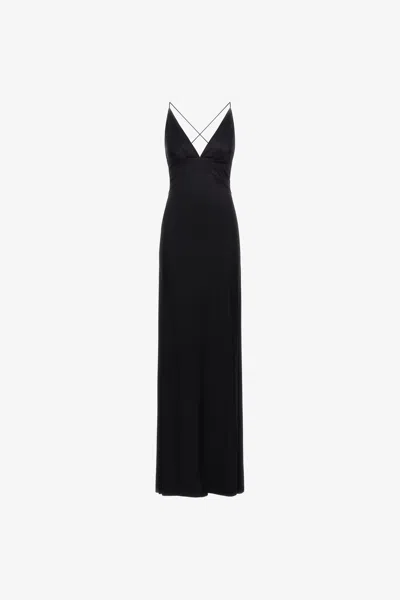 Roberto Cavalli Slip Dress With Rc In Black