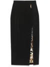 Roberto Cavalli Slit-detailed Midi Skirt In Black