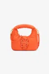 Roberto Cavalli Small Bag With Mirror Snake In Orange