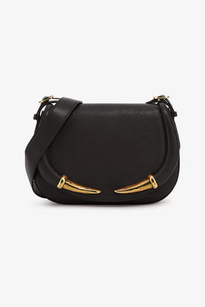 Roberto Cavalli Small Fang Shoulder Bag In Black