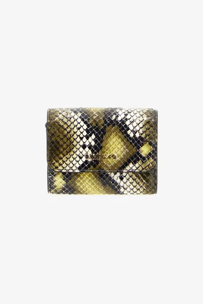Roberto Cavalli Small Logo-print Leather Wallet In Animal Print