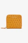 Roberto Cavalli Ostrich-effect Zip-around Wallet In Yellow