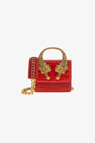 Roberto Cavalli Small Roar Bag In Rosso
