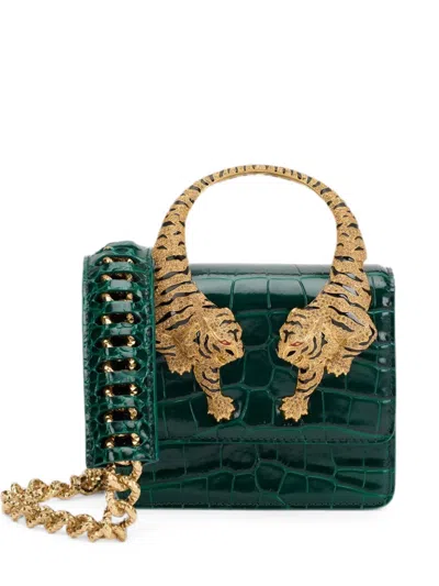 Roberto Cavalli Small Roar Shoulder Bag In Green