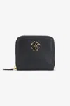 Roberto Cavalli Small Wallet With Mirror Snake Monogram In Black
