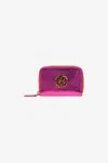 Roberto Cavalli Small Wallet With Monogram Rc And Zip In Fuchsia