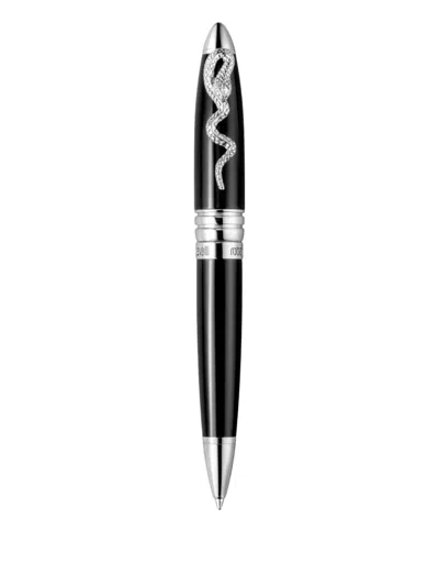 Roberto Cavalli Snake-appliqué Pen In Black
