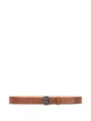 Roberto Cavalli Solid-color Belt With Mirror Snake Monogram In Brown