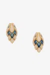Roberto Cavalli Snake Clip-on Earrings In Dark Blue