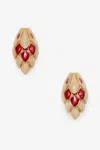 Roberto Cavalli Snake Clip-on Earrings In Red