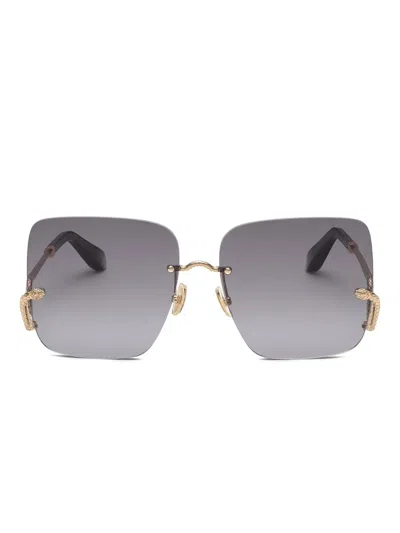 Roberto Cavalli Snake Collection Sunglasses In Gold