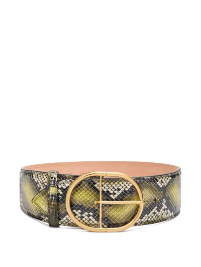 Roberto Cavalli Snake-effect Belt In Green
