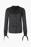 Roberto Cavalli Snake-effect Silk Shirt In Black