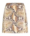 Roberto Cavalli Printed Stretch Viscose Mini Skirt In Nude