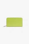 Roberto Cavalli Snake-effect Wallet With Logo In Light Green
