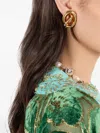 Roberto Cavalli Snake-embellished Amber Earrings In Gold