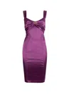 Roberto Cavalli Snake-embellished Bodycon Dress In Purple