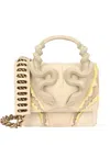 Roberto Cavalli Snake-embellished Chain-strap Shoulder Bag In Neutral