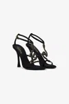 Roberto Cavalli Snake-embellished Sandals In Black