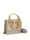 Roberto Cavalli Snake-embellished Snake-skin Shoulder Bag In Neutral