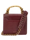 Roberto Cavalli Snake-embellished Top-handle Shoulder Bag In Red
