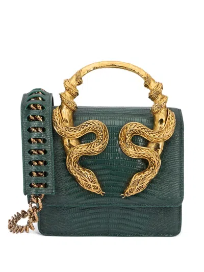 Roberto Cavalli Snake-embellished Tote Bag In Metallic