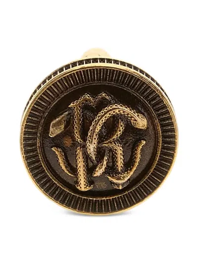 Roberto Cavalli Snake-embellishment Cufflinks In Gold