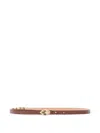 Roberto Cavalli Snake-head Crystal-embellished Belt In Brown