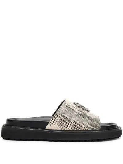 Roberto Cavalli Snake Pantoletten Mit Monogramm
