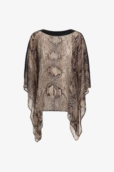 Roberto Cavalli Snake Print Kaftan In Phyton