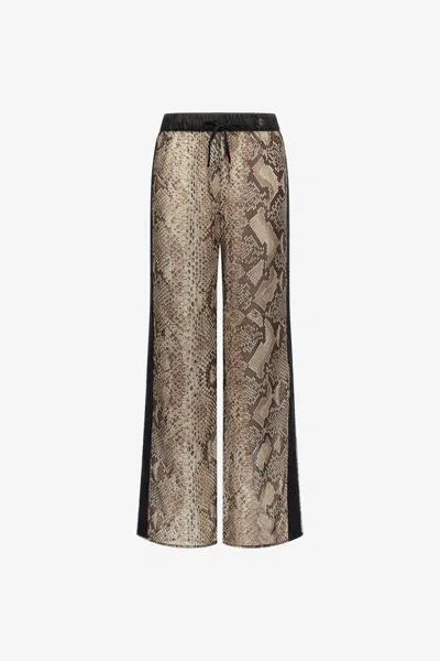 Roberto Cavalli Snake Print Pants In Phyton
