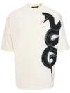 Roberto Cavalli Snake-print T-shirt In 00507 Ivory