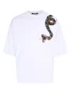 Roberto Cavalli Snake-print T-shirt In White