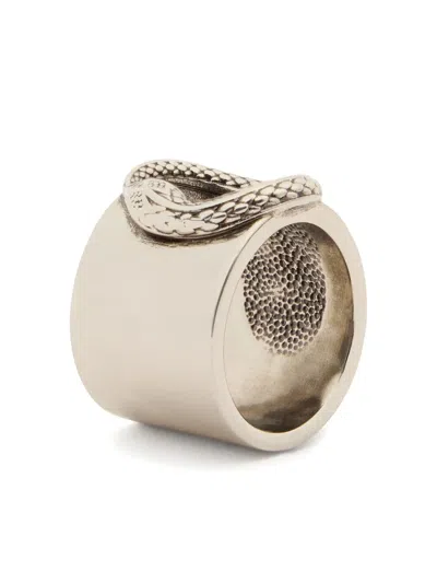 Roberto Cavalli Snake Ring In Silber