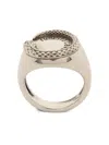 Roberto Cavalli Snake Ring With Logo In Silber