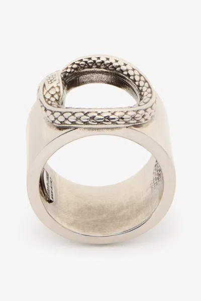 Roberto Cavalli Snake Ring In Silver